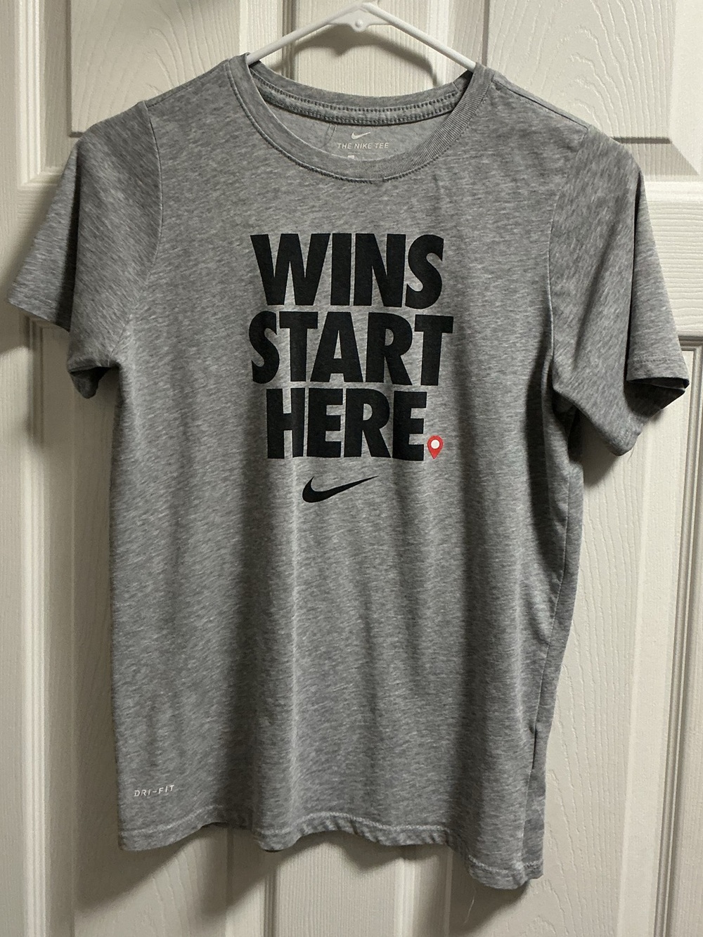 Nike Gray 'Wins Start Here' Dri-FIT Tee